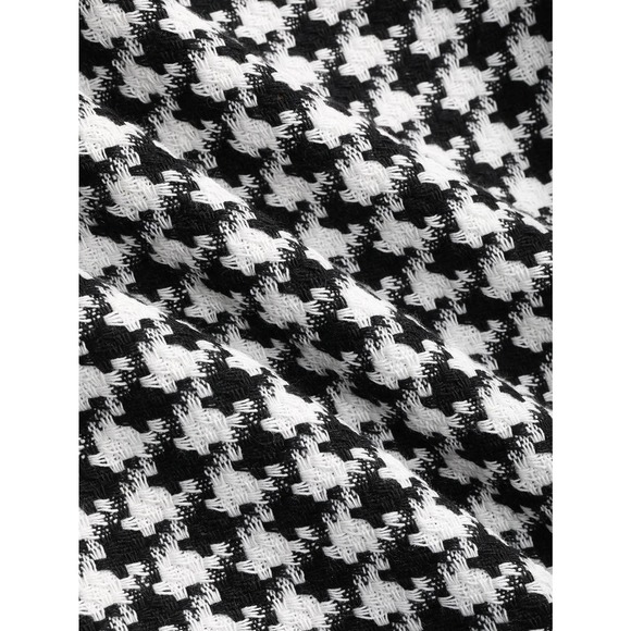 minimalist Houndstooth Print Tunic Dress black white - Picture 5 of 9